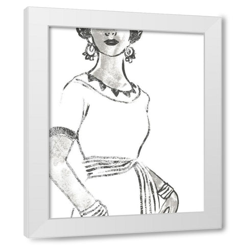Fashion Plate Power I White Modern Wood Framed Art Print by Vess, June Erica