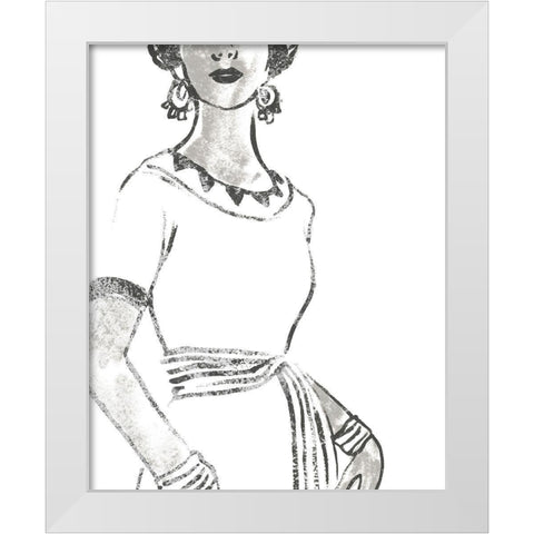 Fashion Plate Power I White Modern Wood Framed Art Print by Vess, June Erica