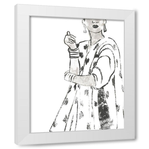 Fashion Plate Power II White Modern Wood Framed Art Print by Vess, June Erica