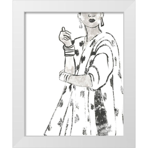 Fashion Plate Power II White Modern Wood Framed Art Print by Vess, June Erica