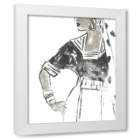 Fashion Plate Power IV White Modern Wood Framed Art Print by Vess, June Erica