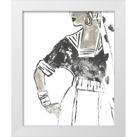 Fashion Plate Power IV White Modern Wood Framed Art Print by Vess, June Erica