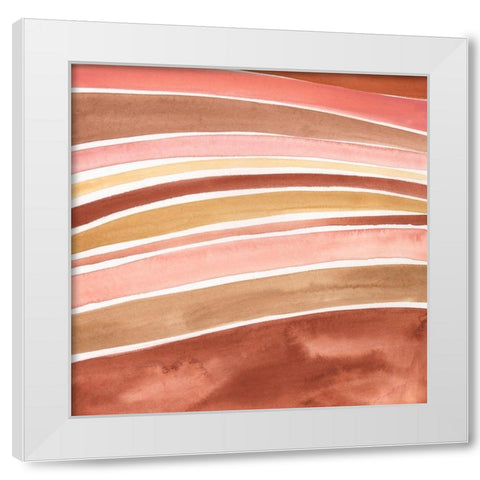 Earthen Strata I White Modern Wood Framed Art Print by Borges, Victoria