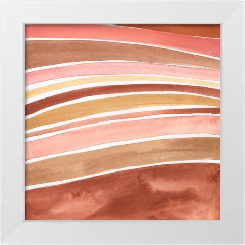 Earthen Strata I White Modern Wood Framed Art Print by Borges, Victoria