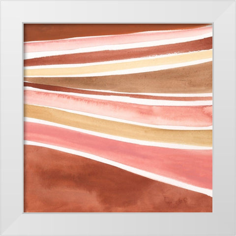 Earthen Strata II White Modern Wood Framed Art Print by Borges, Victoria