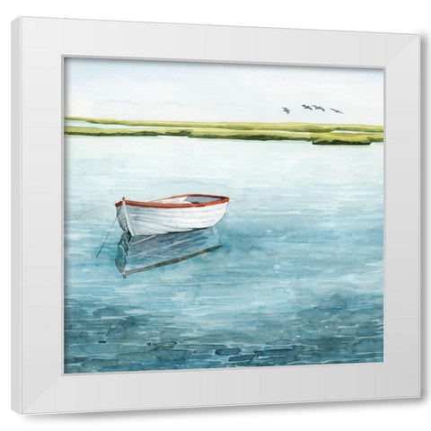 Anchored Bay I White Modern Wood Framed Art Print by Popp, Grace