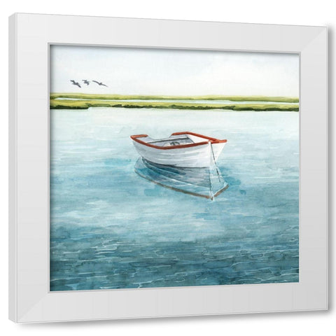 Anchored Bay II White Modern Wood Framed Art Print by Popp, Grace