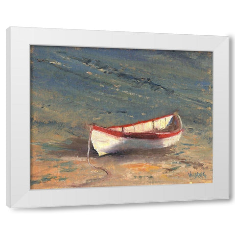 Beached Boat II White Modern Wood Framed Art Print by Wendling, Marilyn