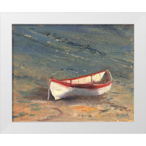 Beached Boat II White Modern Wood Framed Art Print by Wendling, Marilyn