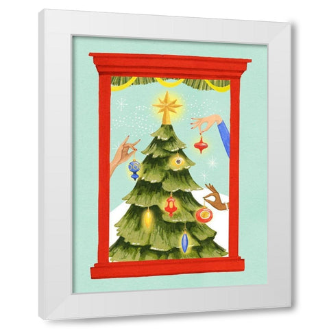 Retro Jingle Ball I White Modern Wood Framed Art Print by Popp, Grace