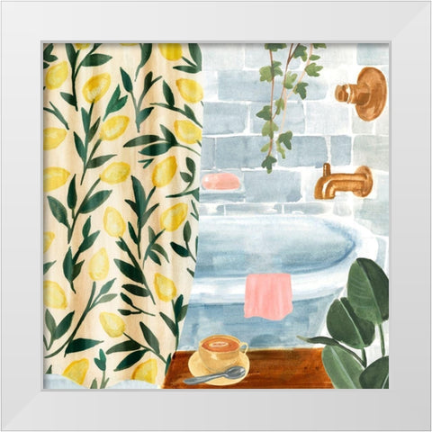 Bath Retreat II White Modern Wood Framed Art Print by Warren, Annie