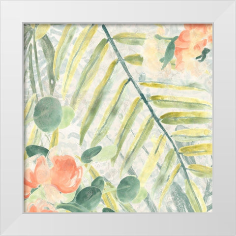 Palm Garden II White Modern Wood Framed Art Print by Vess, June Erica
