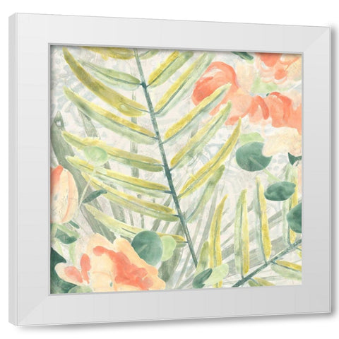 Palm Garden III White Modern Wood Framed Art Print by Vess, June Erica
