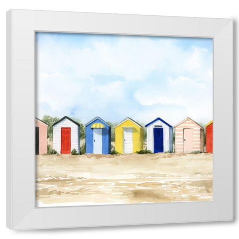 Beach Huts II White Modern Wood Framed Art Print by Popp, Grace