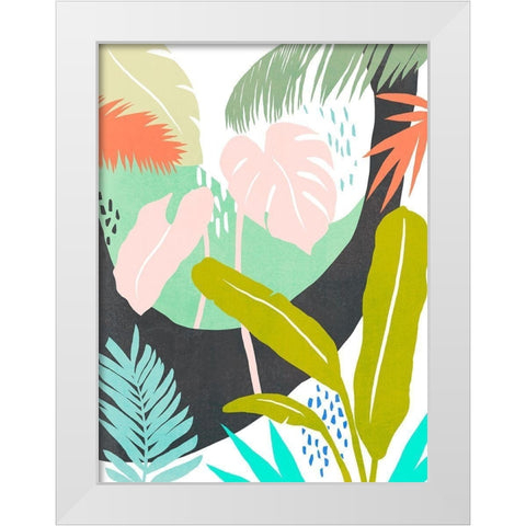 Jazzy Jungle II White Modern Wood Framed Art Print by Warren, Annie