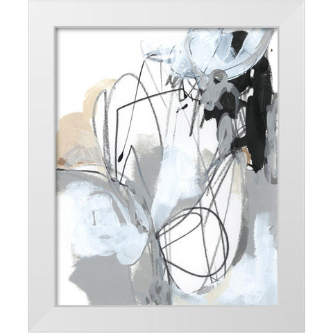 Tangled Threads I White Modern Wood Framed Art Print by Vess, June Erica