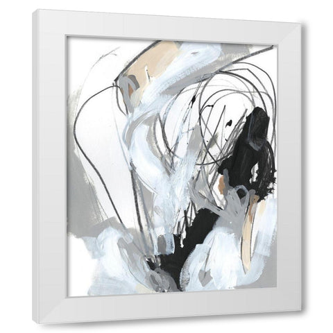 Tangled Threads II White Modern Wood Framed Art Print by Vess, June Erica