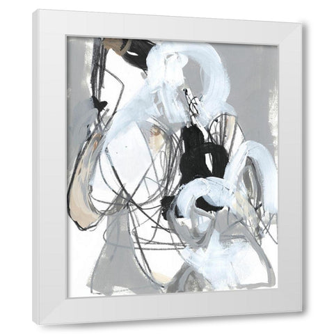 Tangled Threads III White Modern Wood Framed Art Print by Vess, June Erica