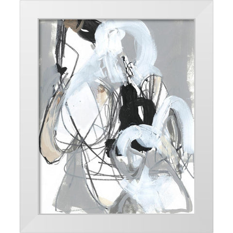 Tangled Threads III White Modern Wood Framed Art Print by Vess, June Erica