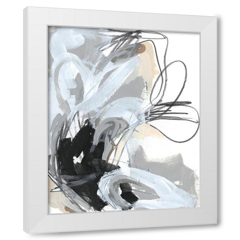 Tangled Threads V White Modern Wood Framed Art Print by Vess, June Erica