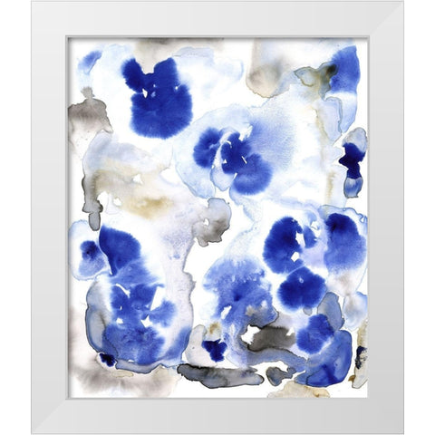 Blue Pansies I White Modern Wood Framed Art Print by OToole, Tim