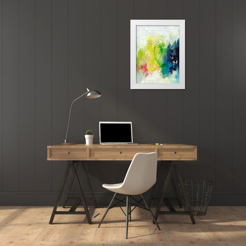 Dancing Totem I White Modern Wood Framed Art Print by Combs, Joyce