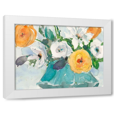 The Bouquet II White Modern Wood Framed Art Print by Dixon, Samuel