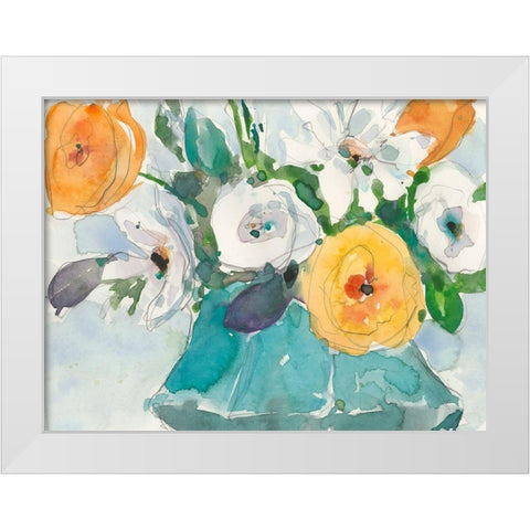 The Bouquet II White Modern Wood Framed Art Print by Dixon, Samuel