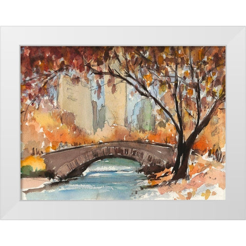 Autumn in New York - Study I White Modern Wood Framed Art Print by Dixon, Samuel