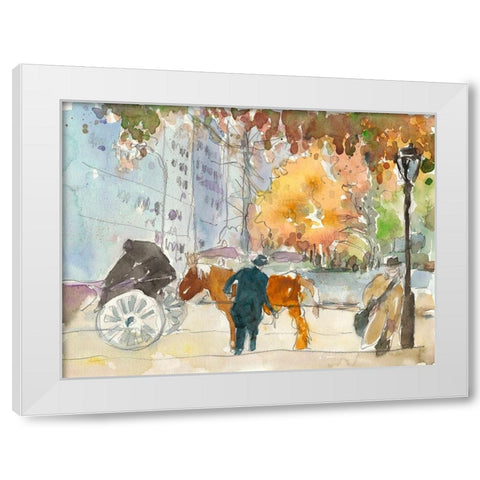 Autumn in New York - Study II White Modern Wood Framed Art Print by Dixon, Samuel