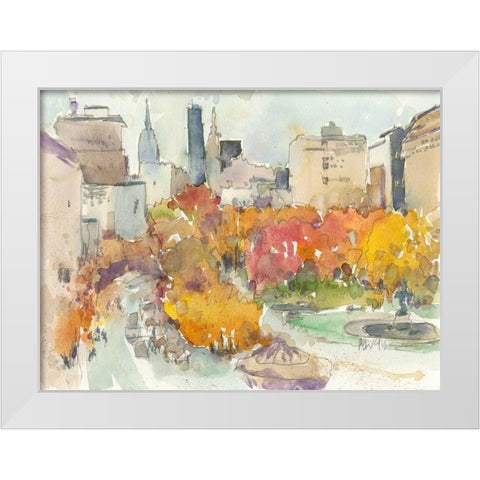 Autumn in New York - Study III White Modern Wood Framed Art Print by Dixon, Samuel