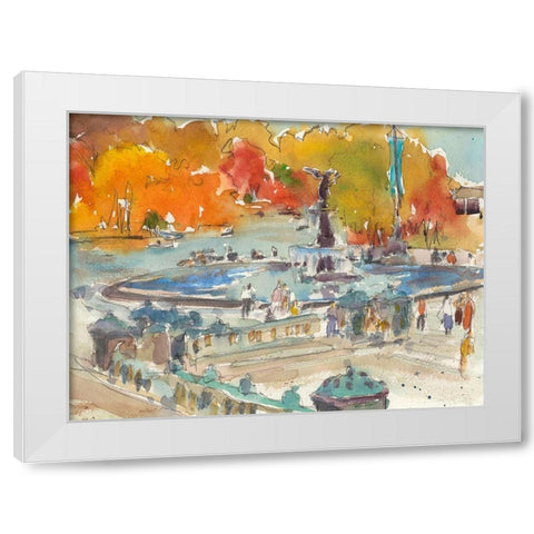 Autumn in New York - Study IV White Modern Wood Framed Art Print by Dixon, Samuel