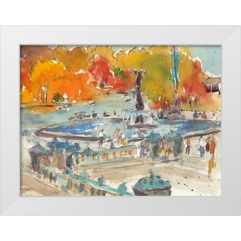 Autumn in New York - Study IV White Modern Wood Framed Art Print by Dixon, Samuel