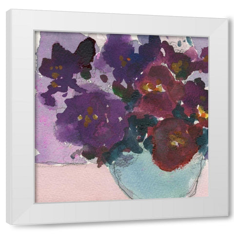 African Violet I White Modern Wood Framed Art Print by Dixon, Samuel