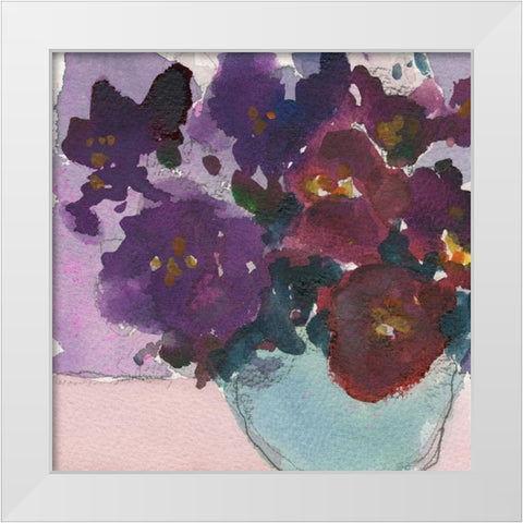 African Violet I White Modern Wood Framed Art Print by Dixon, Samuel