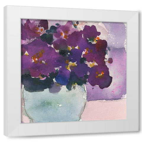 African Violet II White Modern Wood Framed Art Print by Dixon, Samuel