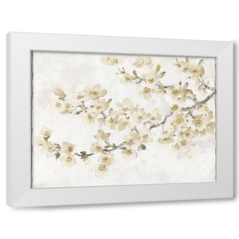 Neutral Cherry Blossom Composition I White Modern Wood Framed Art Print by OToole, Tim