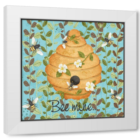 Bees and Honey I White Modern Wood Framed Art Print by Reynolds, Jade