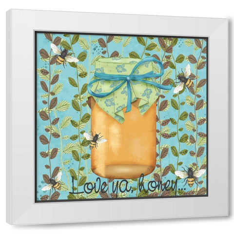 Bees and Honey II White Modern Wood Framed Art Print by Reynolds, Jade