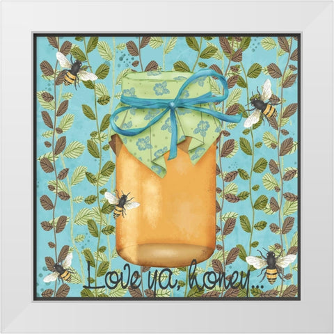 Bees and Honey II White Modern Wood Framed Art Print by Reynolds, Jade
