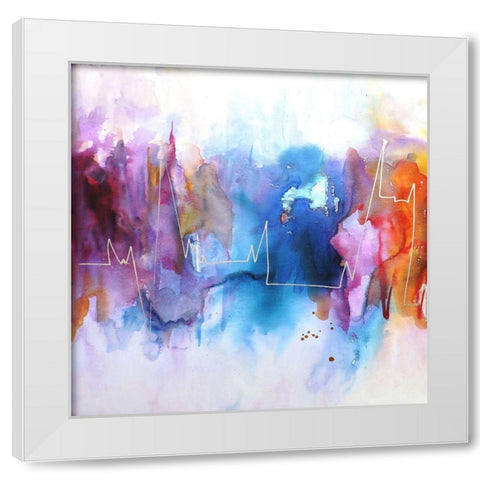 Electro I White Modern Wood Framed Art Print by Herrera, Leticia