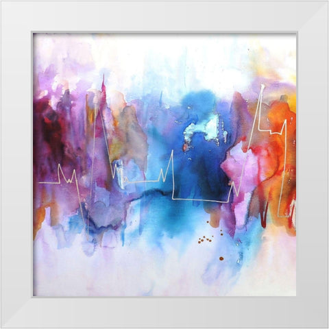 Electro I White Modern Wood Framed Art Print by Herrera, Leticia
