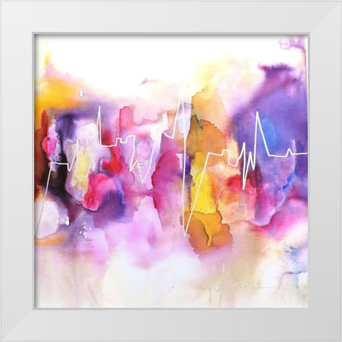 Electro II White Modern Wood Framed Art Print by Herrera, Leticia