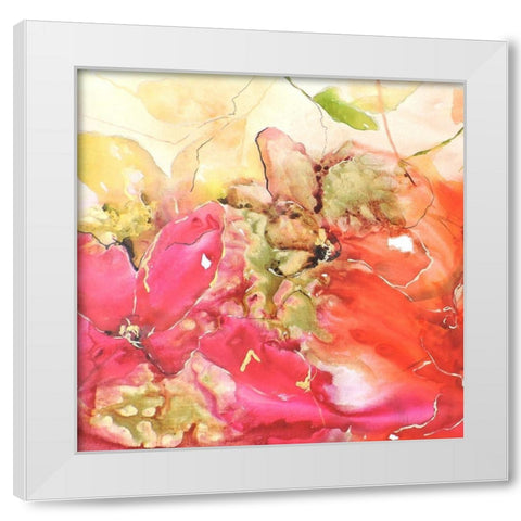 En Naranjas I White Modern Wood Framed Art Print by Herrera, Leticia