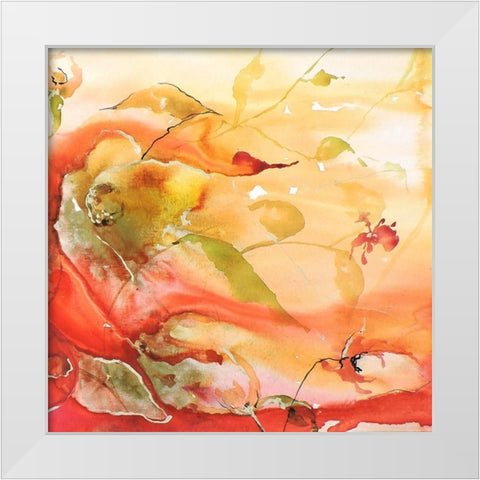 En Naranjas II White Modern Wood Framed Art Print by Herrera, Leticia
