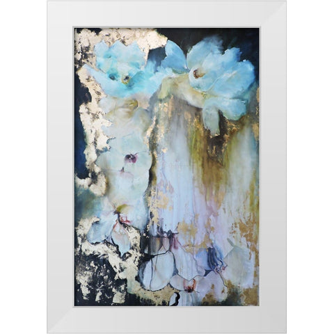 Rosas en las Rocas White Modern Wood Framed Art Print by Herrera, Leticia