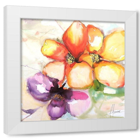 Amigas White Modern Wood Framed Art Print by Herrera, Leticia