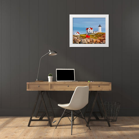 Nubble House II White Modern Wood Framed Art Print by Kalina, Emily