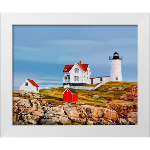 Nubble House II White Modern Wood Framed Art Print by Kalina, Emily