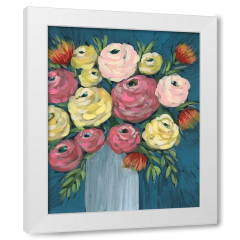 Loose Floral I White Modern Wood Framed Art Print by Moore, Regina